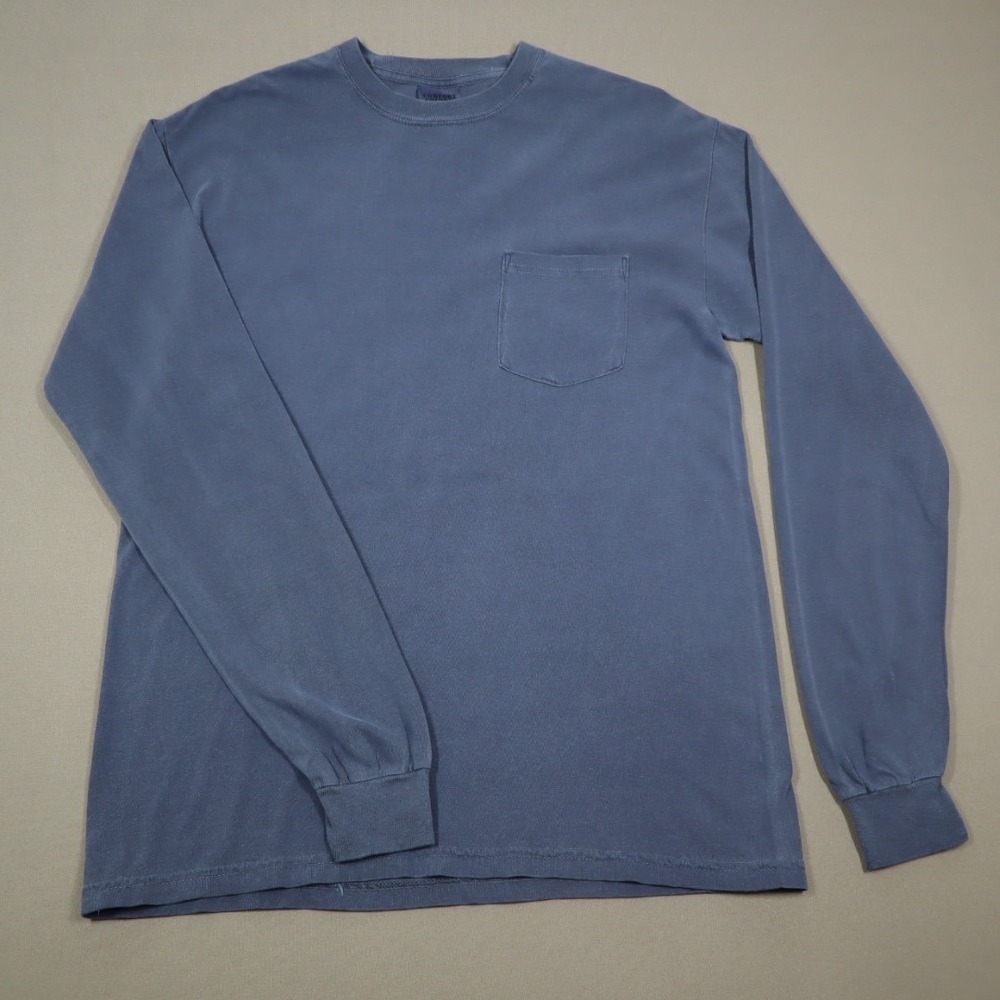 Comfort Colors Blue Grey Long Sleeved Pocket‎ Tee - Size M